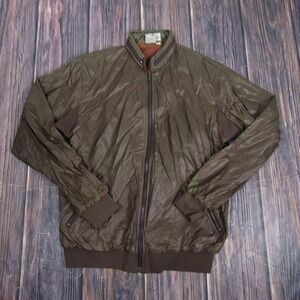 Vintage Desert Palm Sportswear Jacket Mens Medium Brown Bomber Full Zip 90s